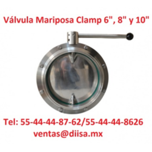 VALVULA DE MARIPOSA SANITARIA TRICLAMP DE SEIS PULGADAS 6.0" DN 150 en Ciudad de México
