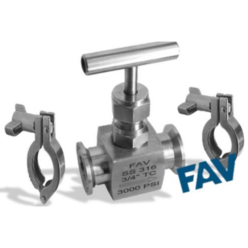 VALVULA DE AGUJA REGULADORA DE FLUJO TRICLAMP SANITARIA en Ciudad de México