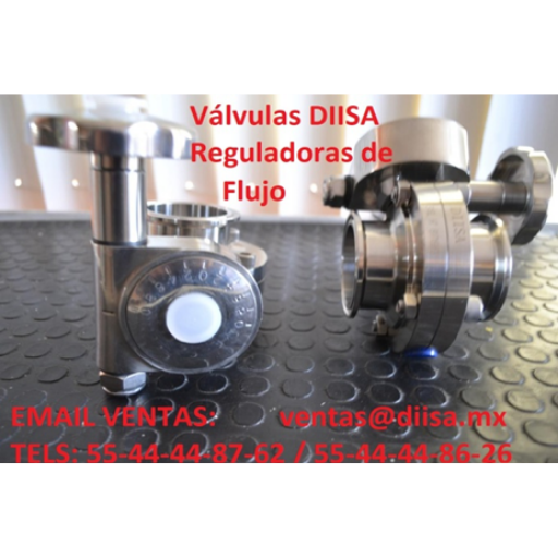VALVULA DE MARIPOSA REGULADORA DE FLUJO MICROMETRICA CLAMP FERRULADA en Ciudad de México