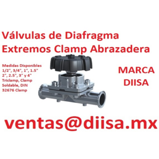 VALVULAS DE DIAFRAGMA SANITARIAS ASME BPE SF1 TRICLAMP 2.5" DOS Y MEDIAS PULGADAS CLAMP en Ciudad de México
